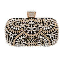Load image into Gallery viewer, Diamond Evening Clutch Bag For Wedding-with Chain and Metal Handle-Clutch Purse