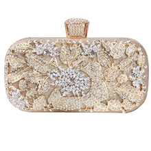 Load image into Gallery viewer, Diamond Evening Clutch Bag For Wedding-with Chain and Metal Handle-Clutch Purse