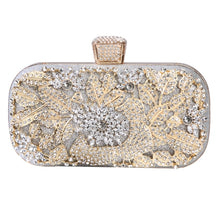 Load image into Gallery viewer, Diamond Evening Clutch Bag For Wedding-with Chain and Metal Handle-Clutch Purse