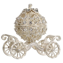 Load image into Gallery viewer, Delicate Fairy Tale Carriage Ring Box Jewelry Holder for Wedding or Quince Celebration