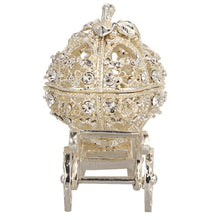 Load image into Gallery viewer, Delicate Fairy Tale Carriage Ring Box Jewelry Holder for Wedding or Quince Celebration