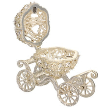 Load image into Gallery viewer, Delicate Fairy Tale Carriage Ring Box Jewelry Holder for Wedding or Quince Celebration