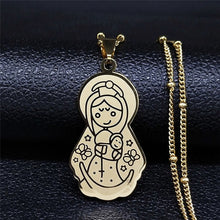 Load image into Gallery viewer, Baby Mom Stainless Steel Necklace Women Gold Color Statement Necklaces Mother's Day Gift Jewelry
