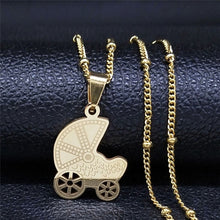 Load image into Gallery viewer, Baby Mom Stainless Steel Necklace Women Gold Color Statement Necklaces Mother's Day Gift Jewelry