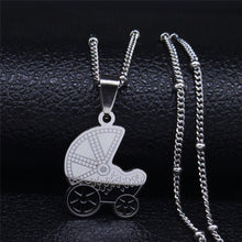 Load image into Gallery viewer, Baby Mom Stainless Steel Necklace Women Gold Color Statement Necklaces Mother's Day Gift Jewelry