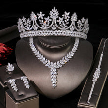 Load image into Gallery viewer, Wedding Bliss Bridal Tiara-Crown High Quality Cubic Zirconia Jewelry Necklace Set