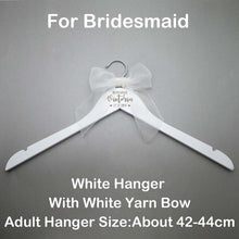 Load image into Gallery viewer, Personalized Wedding Hanger Bridal Shower Gift Customized Name Wood Hanger Bridesmaid Groomsmen Hanger Laser Cut Dress Hanger