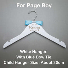 Load image into Gallery viewer, Personalized Wedding Hanger Bridal Shower Gift Customized Name Wood Hanger Bridesmaid Groomsmen Hanger Laser Cut Dress Hanger