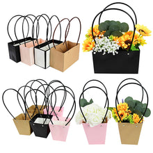 Load image into Gallery viewer, Portable Flower Box Waterproof Paper Handbag Gift Packaging Bag Florist Handy Flower Bags Wedding Party Favor Rose Storage Boxes