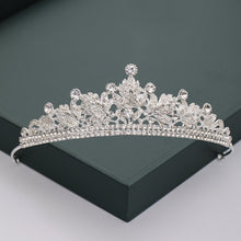 Load image into Gallery viewer, Gold or Silver Tone Crystal Rhinestone and Pearl Quince Tiaras and Wedding Crowns
