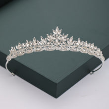 Load image into Gallery viewer, Gold or Silver Tone Crystal Rhinestone and Pearl Quince Tiaras and Wedding Crowns
