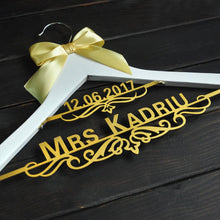 Load image into Gallery viewer, Personalized Wedding Hanger with Name and Date - Bridal Dress or Suit Hanger