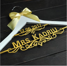 Load image into Gallery viewer, Personalized Wedding Hanger with Name and Date - Bridal Dress or Suit Hanger