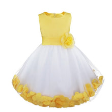 Load image into Gallery viewer, Flower Girl Petal Dress - Flower Corsage on Princess Waist - For Weddings - Toddler and Older Sizes
