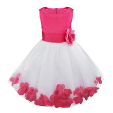 Load image into Gallery viewer, Flower Girl Petal Dress - Flower Corsage on Princess Waist - For Weddings - Toddler and Older Sizes
