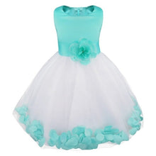 Load image into Gallery viewer, Flower Girl Petal Dress - Flower Corsage on Princess Waist - For Weddings - Toddler and Older Sizes