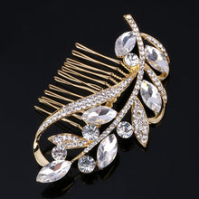 Load image into Gallery viewer, Vintage Large Floral Bridal Hair Combs-Rhinestone Crystal-European Style