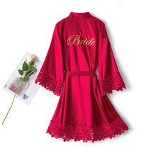 Load image into Gallery viewer, Embroidered High Quality Brides or Bridesmaids Bathrobe