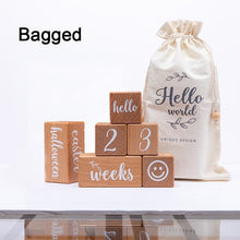 Load image into Gallery viewer, Baby Milestone 6pcs/14pcs Set Wooden Baby Photography Background Props Customizable Children's Growth Commemorative Gift