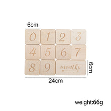 Load image into Gallery viewer, Baby Milestone 6pcs/14pcs Set Wooden Baby Photography Background Props Customizable Children's Growth Commemorative Gift