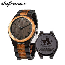 Load image into Gallery viewer, Men's Watch for Husband-Love-Dad-Customizable-Engraved Wooden Watches