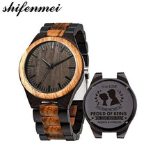 Load image into Gallery viewer, Men's Watch for Husband-Love-Dad-Customizable-Engraved Wooden Watches