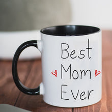 Load image into Gallery viewer, Best Mom Ever Milk Mugs 11oz Black White Ceramic Mugs Mother Birthday Gift Milk Cup Mom Mamma Gift Coffee Cups