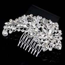 Load image into Gallery viewer, Vintage Large Floral Bridal Hair Combs-Rhinestone Crystal-European Style