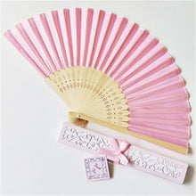Load image into Gallery viewer, Lot of Thirty Pieces-Personalized Luxurious Silk Fold Hand Fan in Elegant Laser-Cut Gift Box-Party Favor