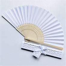 Load image into Gallery viewer, Lot of Thirty Pieces-Personalized Luxurious Silk Fold Hand Fan in Elegant Laser-Cut Gift Box-Party Favor