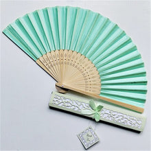 Load image into Gallery viewer, Lot of Thirty Pieces-Personalized Luxurious Silk Fold Hand Fan in Elegant Laser-Cut Gift Box-Party Favor