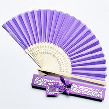 Load image into Gallery viewer, Lot of Thirty Pieces-Personalized Luxurious Silk Fold Hand Fan in Elegant Laser-Cut Gift Box-Party Favor