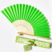 Load image into Gallery viewer, Lot of Thirty Pieces-Personalized Luxurious Silk Fold Hand Fan in Elegant Laser-Cut Gift Box-Party Favor