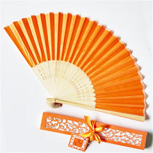 Load image into Gallery viewer, Lot of Thirty Pieces-Personalized Luxurious Silk Fold Hand Fan in Elegant Laser-Cut Gift Box-Party Favor