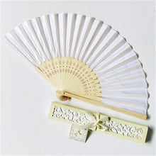 Load image into Gallery viewer, Lot of Thirty Pieces-Personalized Luxurious Silk Fold Hand Fan in Elegant Laser-Cut Gift Box-Party Favor