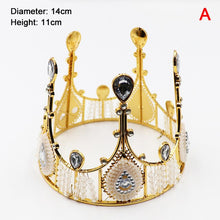 Load image into Gallery viewer, Mini Crowns Cake Toppers or Crystal Children Hair Ornaments for Weddings