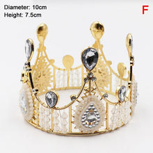 Load image into Gallery viewer, Mini Crowns Cake Toppers or Crystal Children Hair Ornaments for Weddings