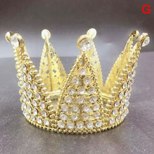 Load image into Gallery viewer, Mini Crowns Cake Toppers or Crystal Children Hair Ornaments for Weddings
