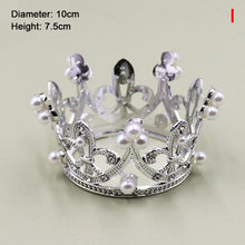 Load image into Gallery viewer, Mini Crowns Cake Toppers or Crystal Children Hair Ornaments for Weddings