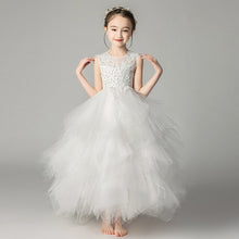 Load image into Gallery viewer, White Bridal long gown Flower Girl Dress at The Event Lady Store
