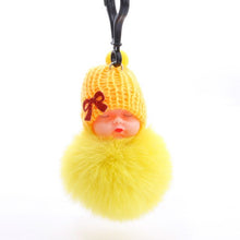 Load image into Gallery viewer, Gift Best Wish Sleeping Baby Plush Doll Fur Ball Key Chain Pendant Baby Shower Party Favors Gifts