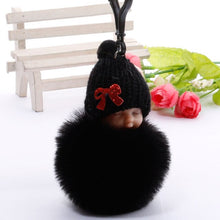 Load image into Gallery viewer, Gift Best Wish Sleeping Baby Plush Doll Fur Ball Key Chain Pendant Baby Shower Party Favors Gifts