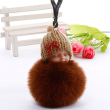 Load image into Gallery viewer, Gift Best Wish Sleeping Baby Plush Doll Fur Ball Key Chain Pendant Baby Shower Party Favors Gifts