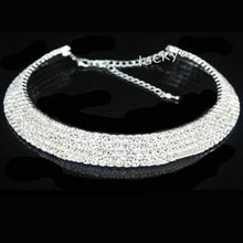 Load image into Gallery viewer, Fashion Silver Color Circle Crystal Bridesmaid Wedding Bride Necklace Multi-layer Rhinestone Bridal Jewelry Gift