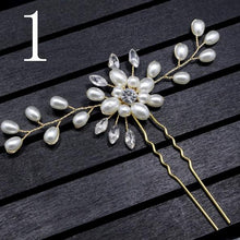 Load image into Gallery viewer, Gold Prom Bride Bridesmaid Hair Accessories Pearl Hair Pin Clip Luxury Crystal Rhinestone Wedding Hairpins Sticks For Women