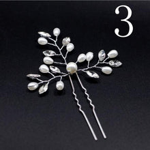Load image into Gallery viewer, Gold Prom Bride Bridesmaid Hair Accessories Pearl Hair Pin Clip Luxury Crystal Rhinestone Wedding Hairpins Sticks For Women