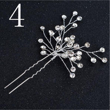 Load image into Gallery viewer, Gold Prom Bride Bridesmaid Hair Accessories Pearl Hair Pin Clip Luxury Crystal Rhinestone Wedding Hairpins Sticks For Women