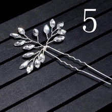 Load image into Gallery viewer, Gold Prom Bride Bridesmaid Hair Accessories Pearl Hair Pin Clip Luxury Crystal Rhinestone Wedding Hairpins Sticks For Women