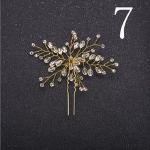 Load image into Gallery viewer, Gold Prom Bride Bridesmaid Hair Accessories Pearl Hair Pin Clip Luxury Crystal Rhinestone Wedding Hairpins Sticks For Women
