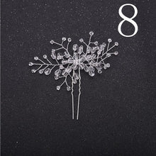Load image into Gallery viewer, Gold Prom Bride Bridesmaid Hair Accessories Pearl Hair Pin Clip Luxury Crystal Rhinestone Wedding Hairpins Sticks For Women